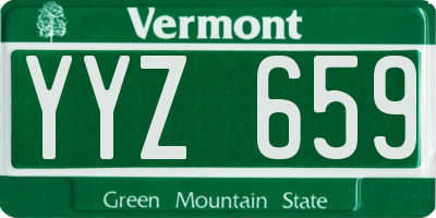 VT license plate YYZ659