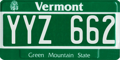 VT license plate YYZ662