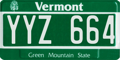 VT license plate YYZ664