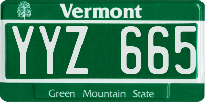 VT license plate YYZ665
