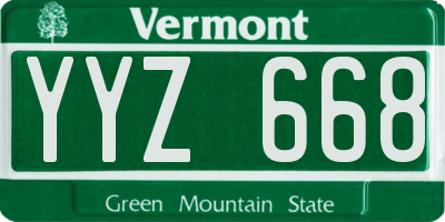 VT license plate YYZ668