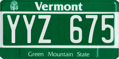 VT license plate YYZ675