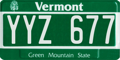 VT license plate YYZ677