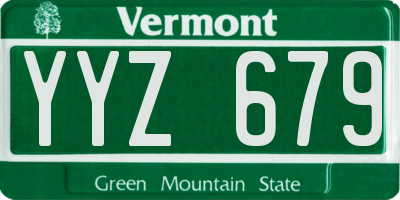 VT license plate YYZ679