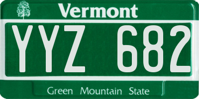 VT license plate YYZ682