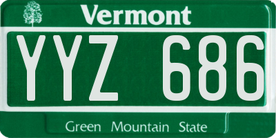 VT license plate YYZ686