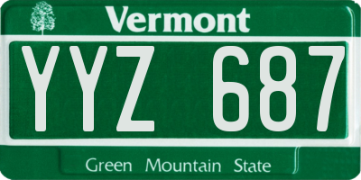 VT license plate YYZ687