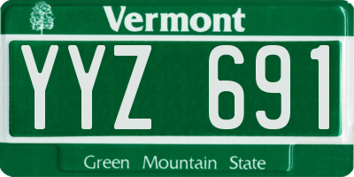 VT license plate YYZ691