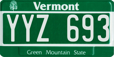 VT license plate YYZ693