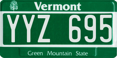 VT license plate YYZ695