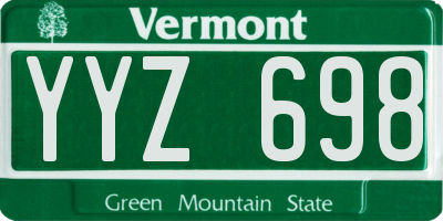 VT license plate YYZ698