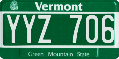 VT license plate YYZ706