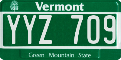 VT license plate YYZ709