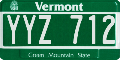 VT license plate YYZ712