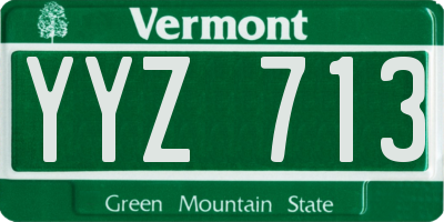 VT license plate YYZ713