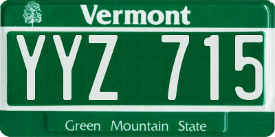 VT license plate YYZ715