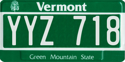 VT license plate YYZ718