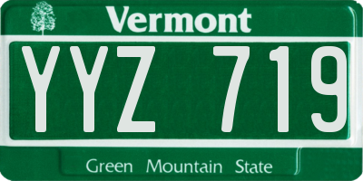 VT license plate YYZ719