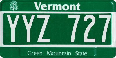 VT license plate YYZ727
