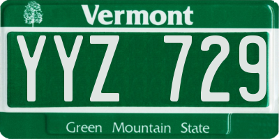 VT license plate YYZ729