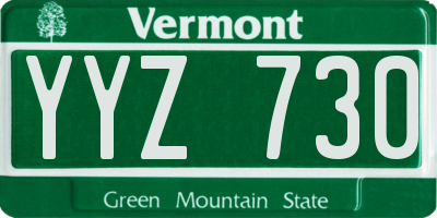 VT license plate YYZ730