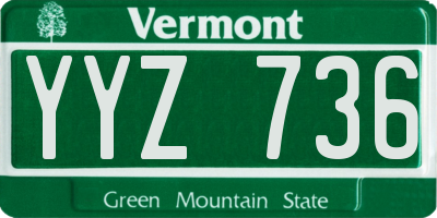 VT license plate YYZ736