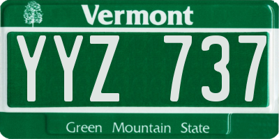 VT license plate YYZ737