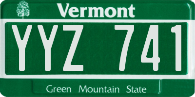 VT license plate YYZ741