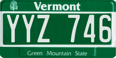 VT license plate YYZ746