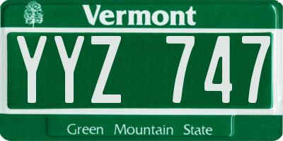 VT license plate YYZ747