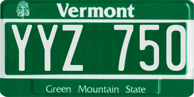 VT license plate YYZ750