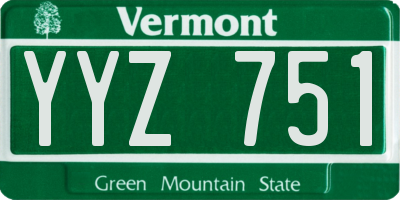 VT license plate YYZ751
