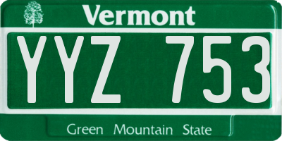 VT license plate YYZ753
