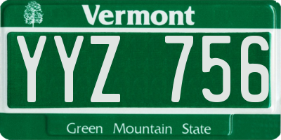 VT license plate YYZ756