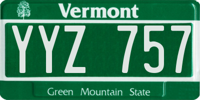 VT license plate YYZ757