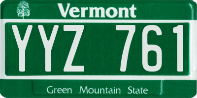 VT license plate YYZ761