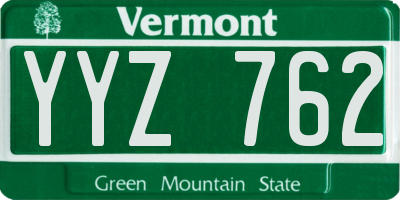 VT license plate YYZ762
