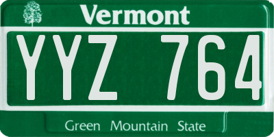VT license plate YYZ764