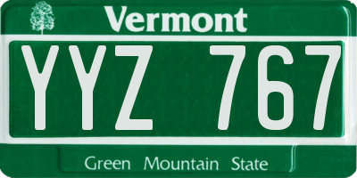 VT license plate YYZ767