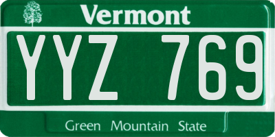 VT license plate YYZ769