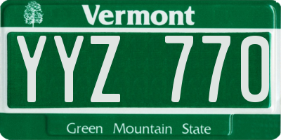 VT license plate YYZ770