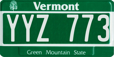 VT license plate YYZ773