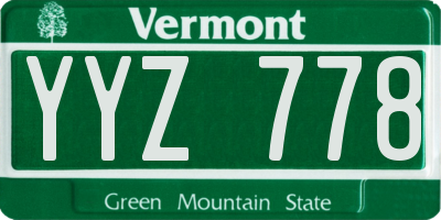 VT license plate YYZ778