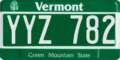 VT license plate YYZ782