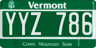 VT license plate YYZ786