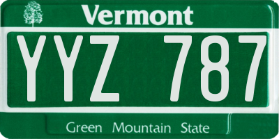 VT license plate YYZ787
