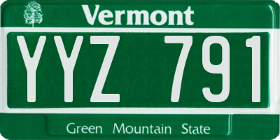 VT license plate YYZ791