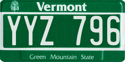 VT license plate YYZ796