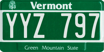 VT license plate YYZ797