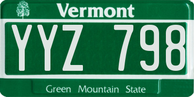 VT license plate YYZ798